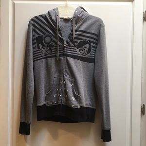 Gray and black Roxy sweatshirt size Large